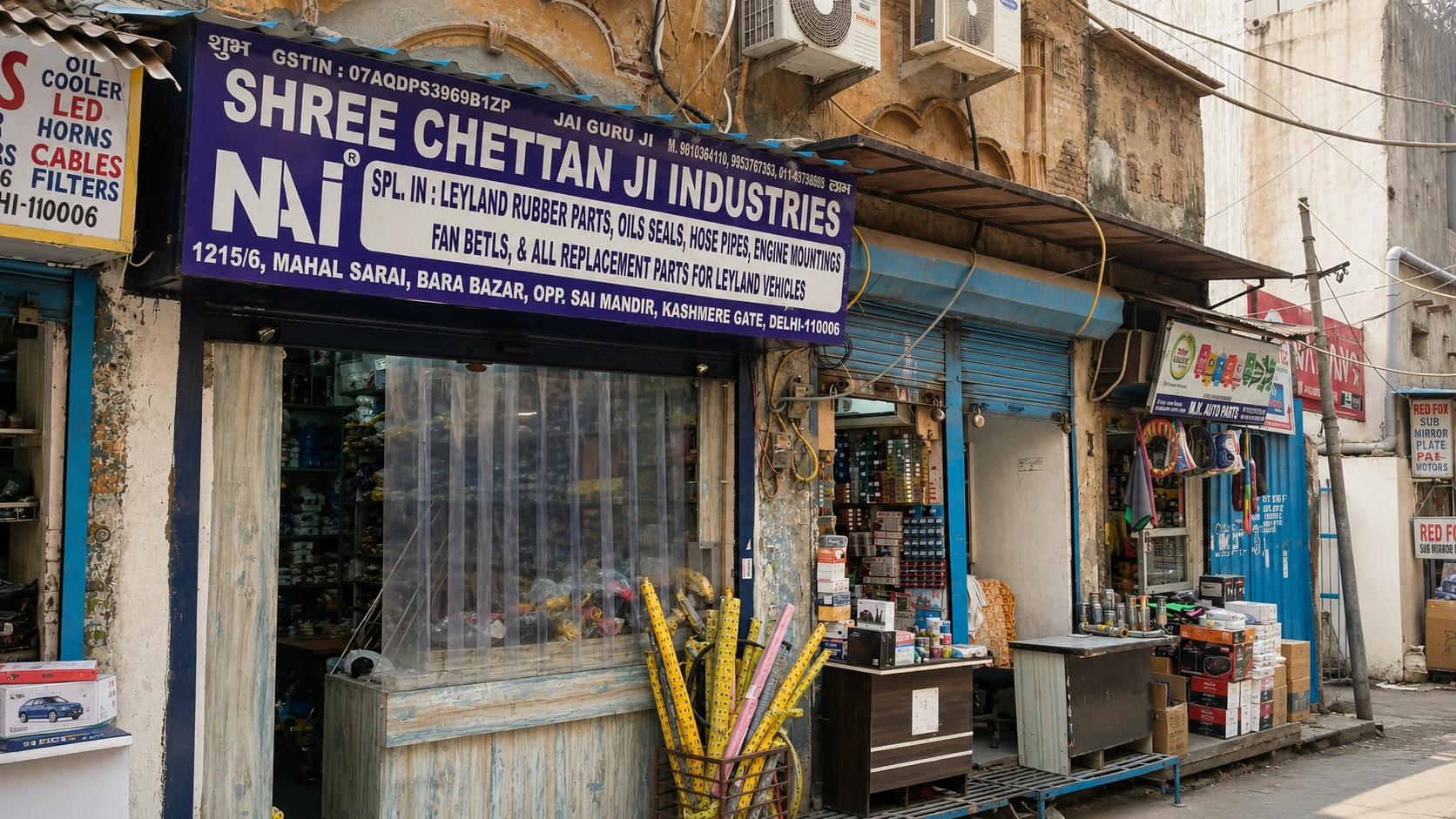 Shree Chettan Ji Industries and NAI shop in Kashmere Gate, Delhi