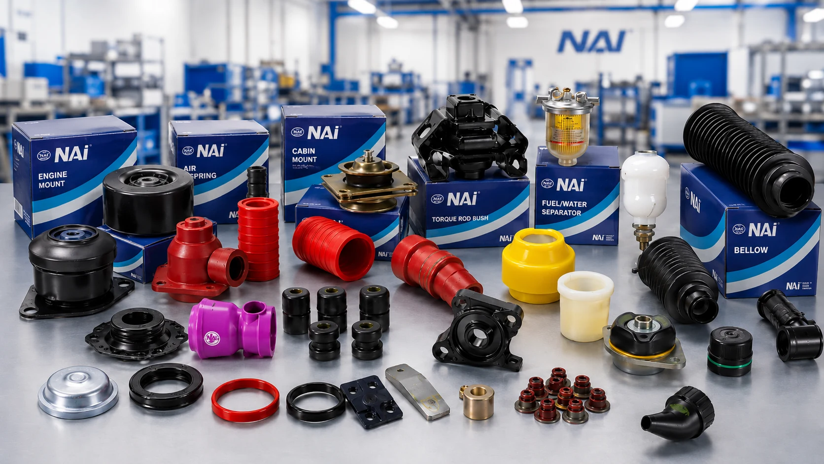 Selection of NAI aftermarket replacement parts for commercial vehicles